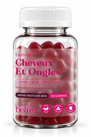 Packaging de la boîte de 60 gummies Cheveux et Ongles